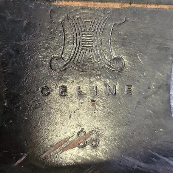 CELINE Luxury Vintage Dark Brown Leather Buckle Calf Boots Sz 39 - Picture 5 of 6